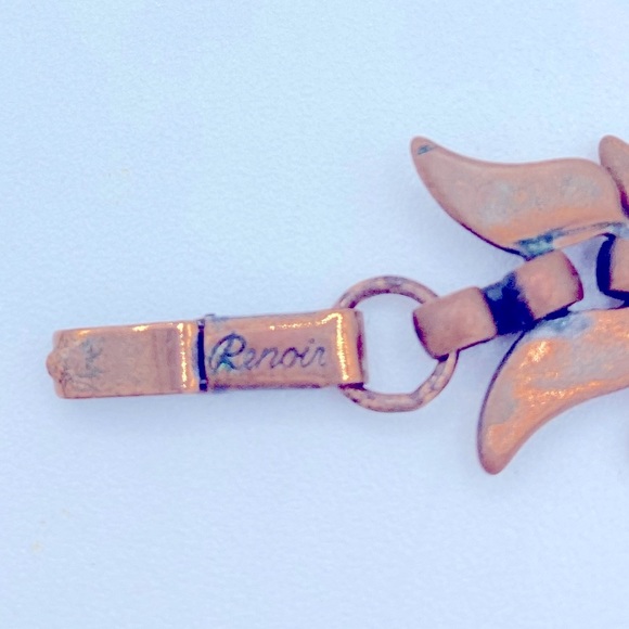 Vintage Renoir Copper Leaf Necklace / Choker Signed Renoir On Clasp 1946-1964 - Picture 4 of 8